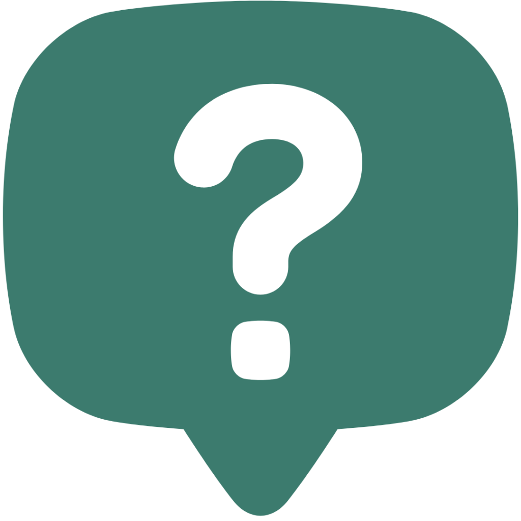 Ícone de dúvida com ponto de interrogação, representando questionamento, falta de informação, incerteza ou necessidade de esclarecimento.