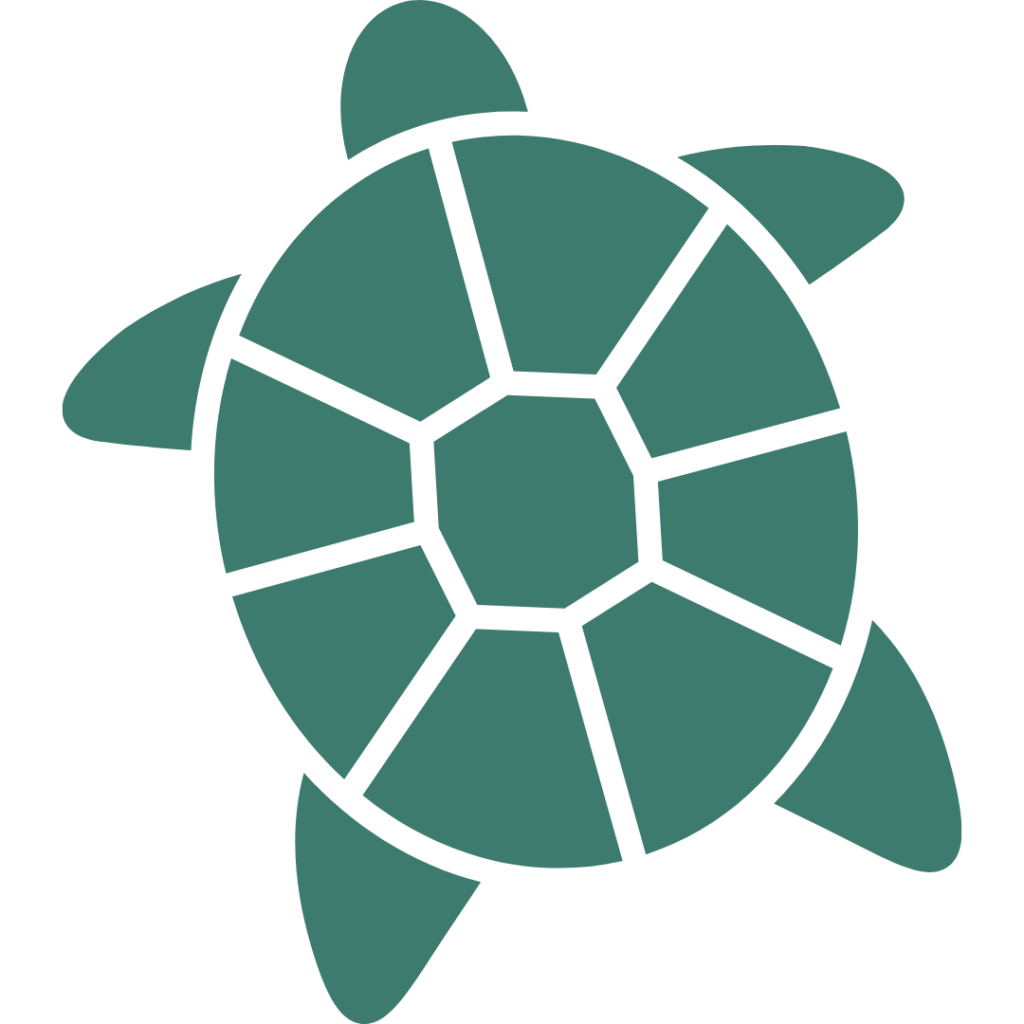 Ícone de tartaruga estilizada representando processo lento ou demora.